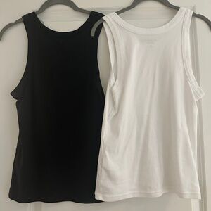 Set of Two Small J. Crew Perfect-fit high-neck tank
